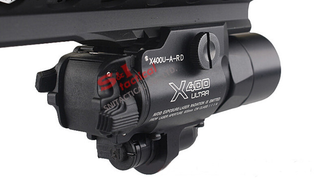 SF X400 Ultra LED Pistol/Rifle WeaponLight (500 Lums, Red laser)